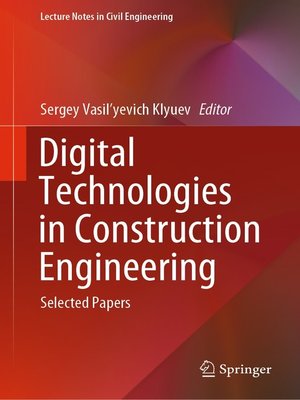 cover image of Digital Technologies in Construction Engineering